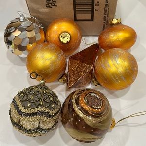 8 Lot Vintage Assortment Glass Ornaments